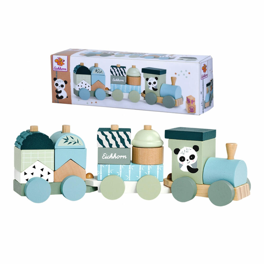 Eichhorn Holzzug, 16-tlg., Zug, Eisenbahn, Holzspielzeug, Steckspiel, Bausteine, 100003804