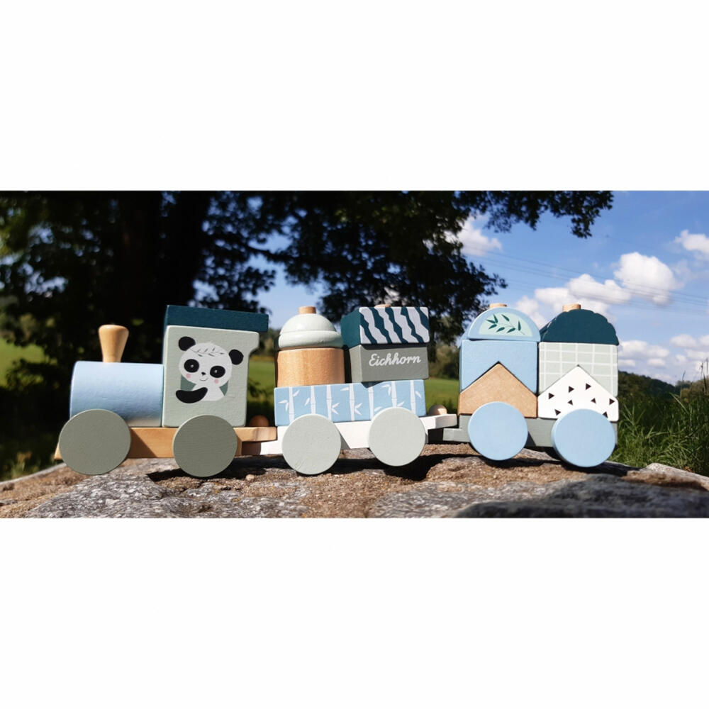 Eichhorn Holzzug, 16-tlg., Zug, Eisenbahn, Holzspielzeug, Steckspiel, Bausteine, 100003804