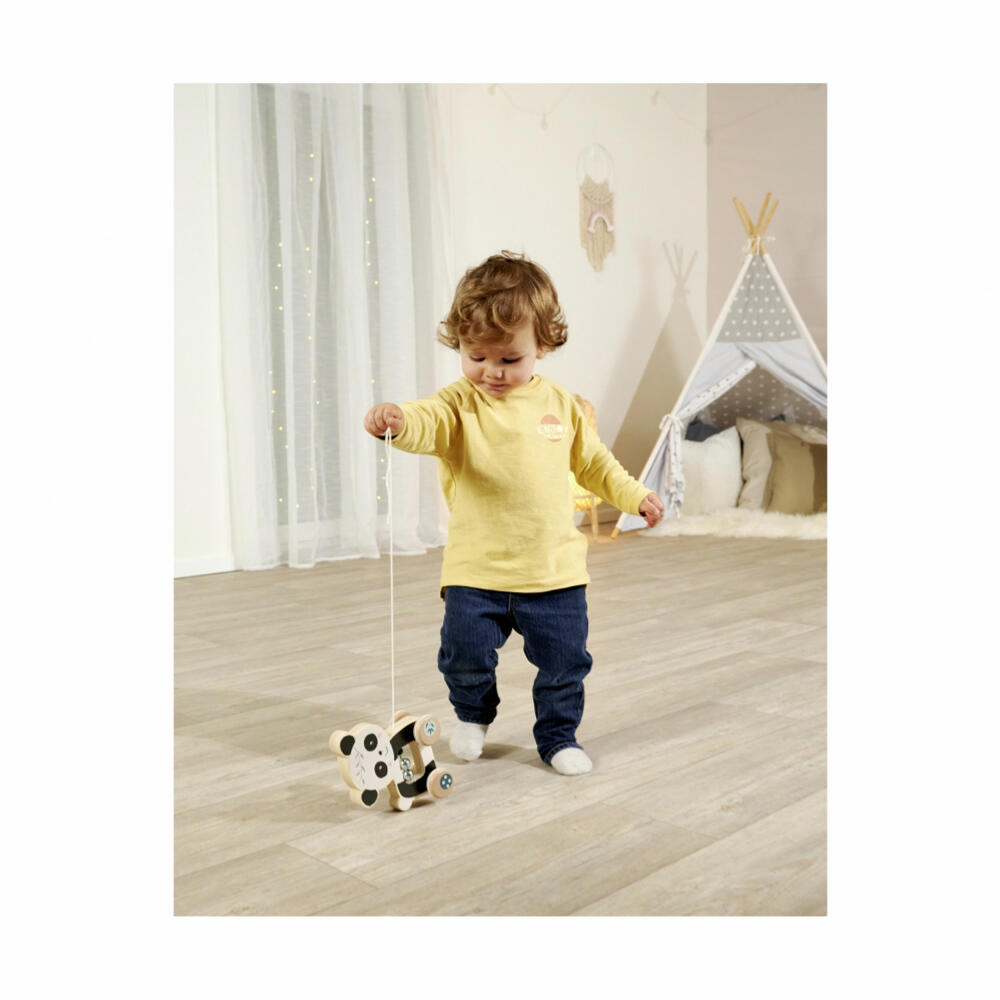 Eichhorn Nachziehtier Panda, Nachziehspielzeug, Ziehtier, Holzspielzeug, Holz Spielzeug, 100003806