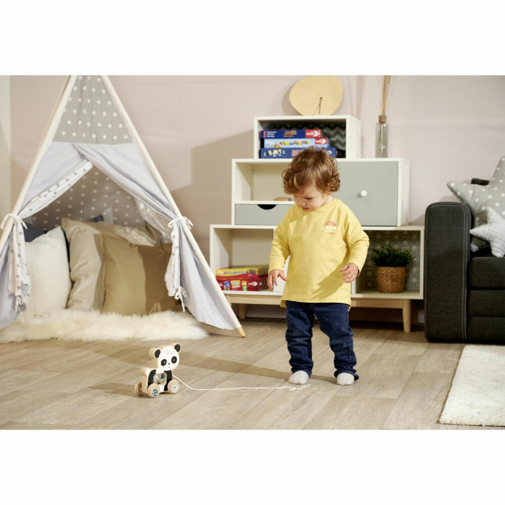 Eichhorn Nachziehtier Panda, Nachziehspielzeug, Ziehtier, Holzspielzeug, Holz Spielzeug, 100003806