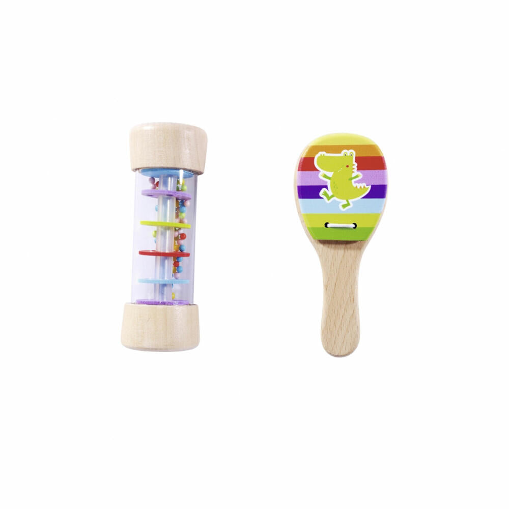 Eichhorn Musik Set Rassel, 2-tlg., Kastagnette, Regenmacher, Musik Instrumente, Kinder Spielzeug, 100003491