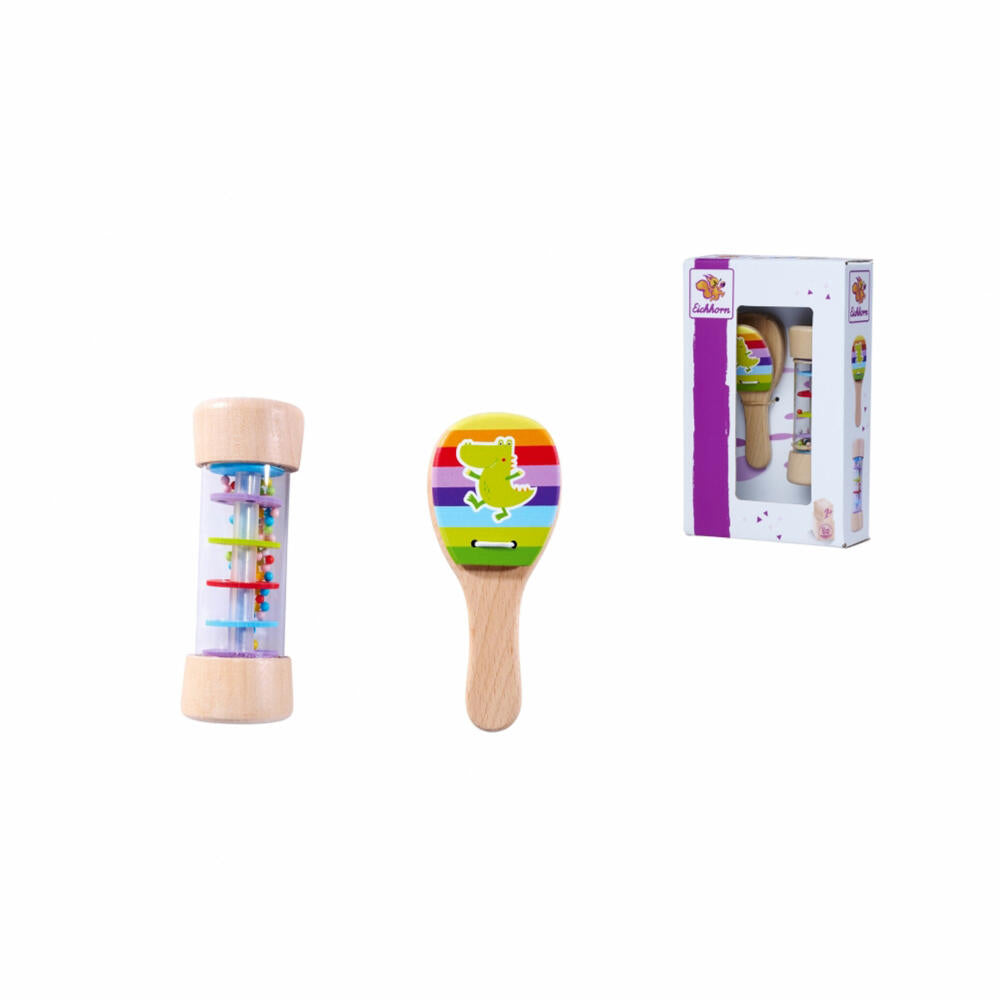 Eichhorn Musik Set Rassel, 2-tlg., Kastagnette, Regenmacher, Musik Instrumente, Kinder Spielzeug, 100003491