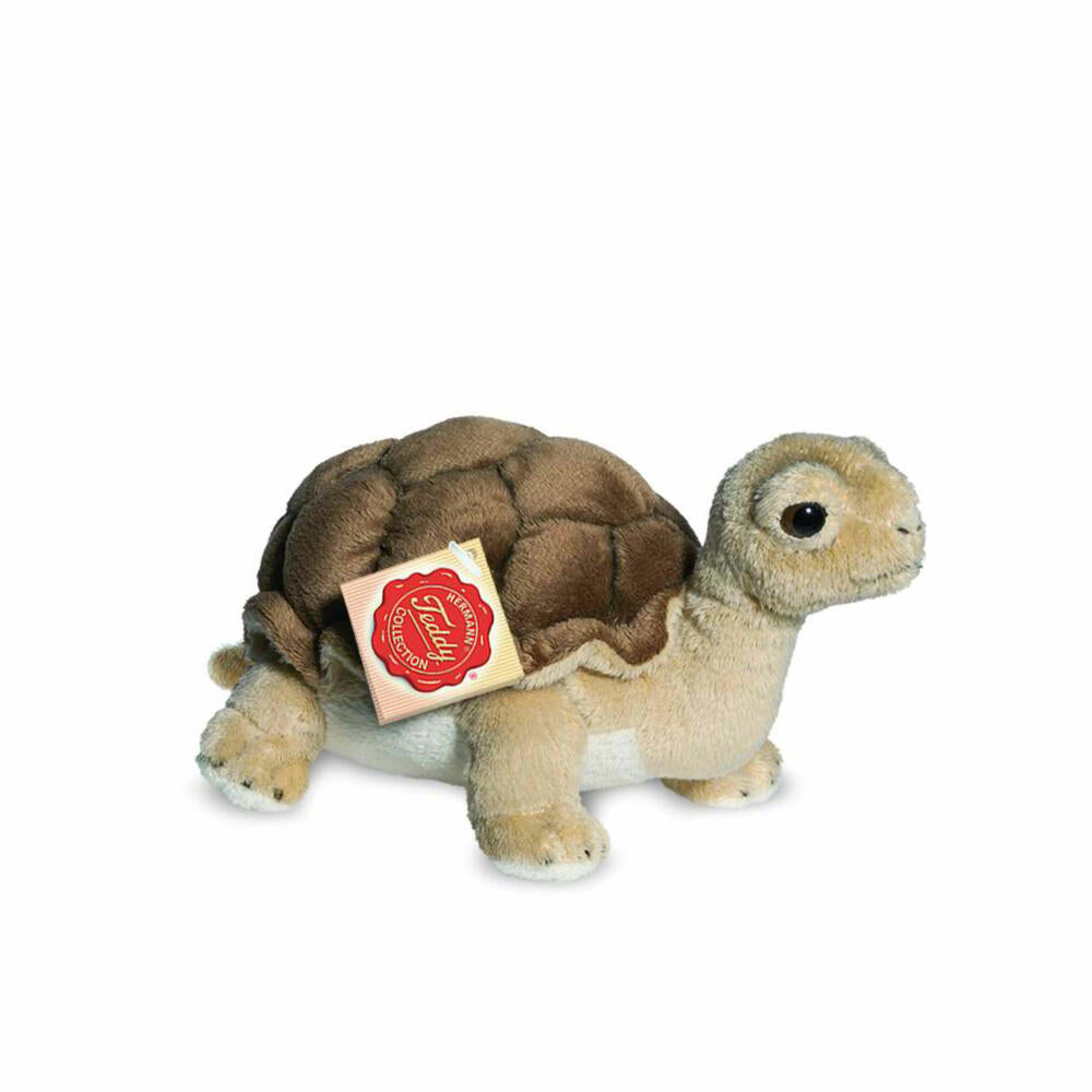 Teddy Hermann turtle, cuddly toy, stuffed toy, plush toy, wild animal, plush, brown, 20 cm, 90114