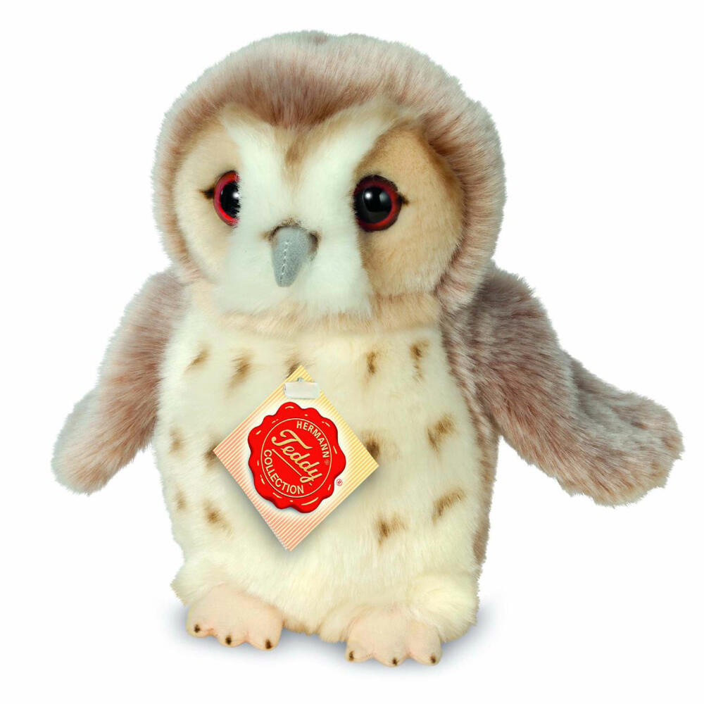 Teddy Hermann Eule, Kuscheltier, Stofftier, Plüschtier, Waldtier, Vogel, sitzend, Plüsch, Beige, 20 cm, 94154
