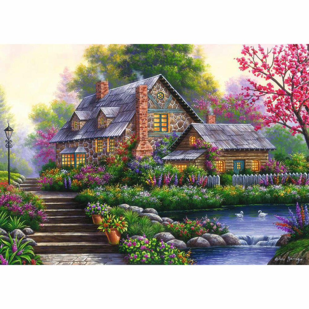 Ravensburger Puzzle Romantisches Cottage, Erwachsenenpuzzle, 1000 Teile, 12000464