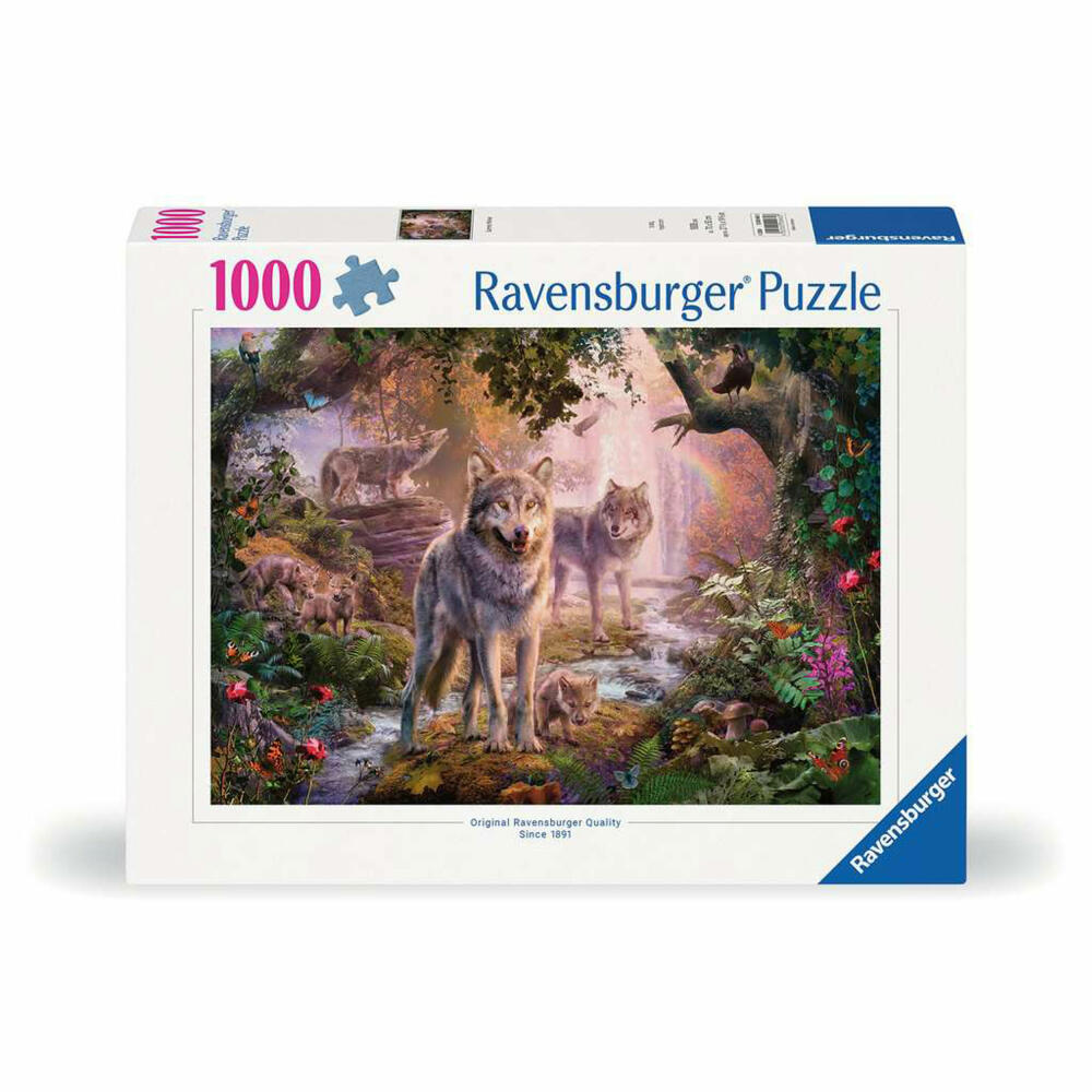 Ravensburger Puzzle Wolfsfamilie im Sommer, Erwachsenenpuzzle, 1000 Teile, 12000465