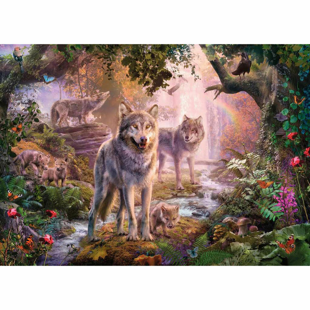 Ravensburger Puzzle Wolfsfamilie im Sommer, Erwachsenenpuzzle, 1000 Teile, 12000465
