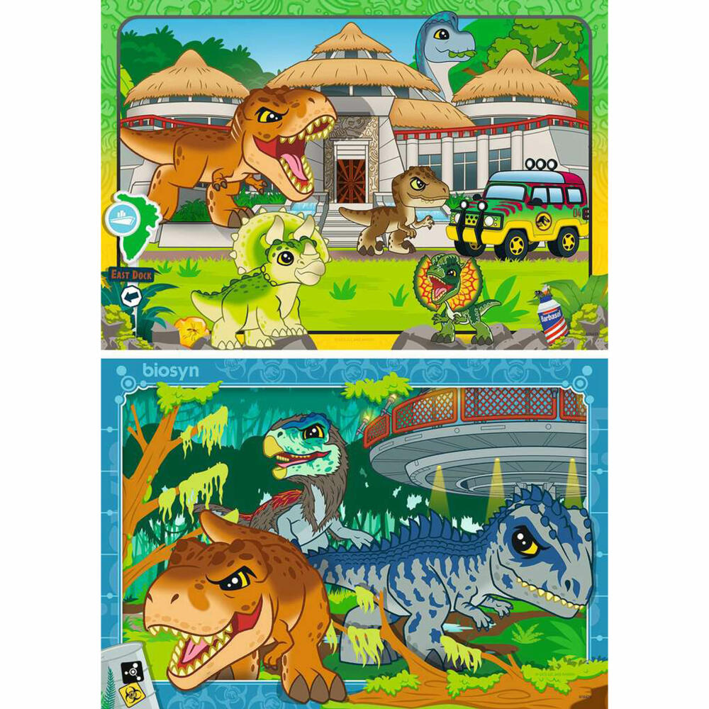 Ravensburger Jurassic Park Leben in der Wildnis, Puzzle, Kinderpuzzle, 2 x 24 Teile, 12001057