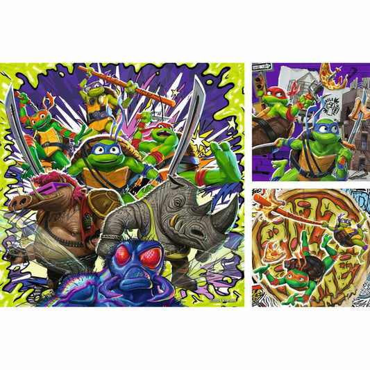 Ravensburger Ninja Turtles, Puzzle, Kinderpuzzle, 3 x 49 Teile, 12004012