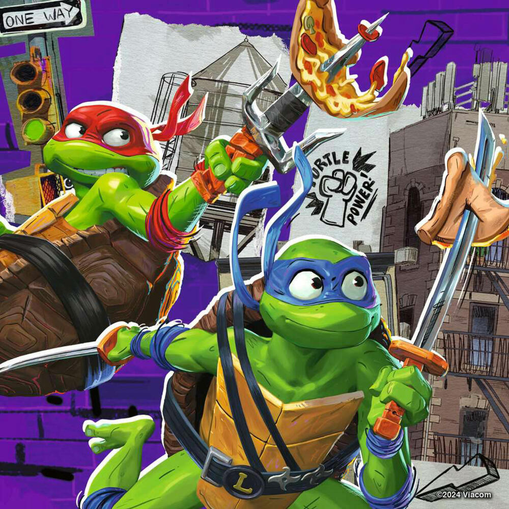 Ravensburger Ninja Turtles, Puzzle, Kinderpuzzle, 3 x 49 Teile, 12004012