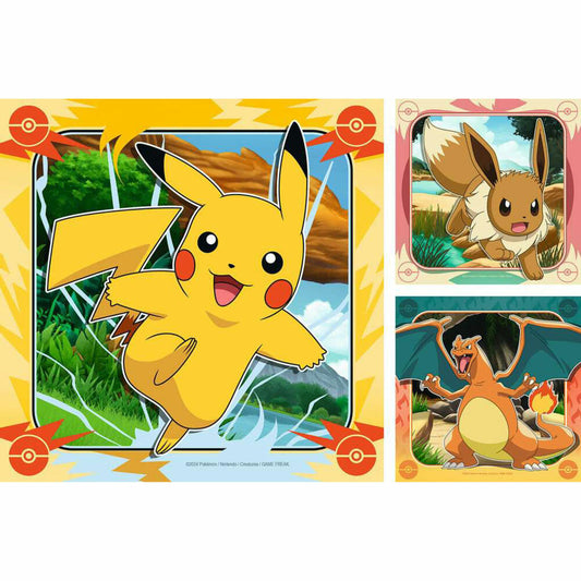 Ravensburger Pokemon, Puzzle, Kinderpuzzle, Kinder, 3 x 49 Teile, 12004062