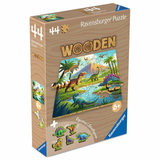 Ravensburger wooden puzzles Dinosaurier Welt, Puzzle, Kinderpuzzle, 44 Teile, 12004084