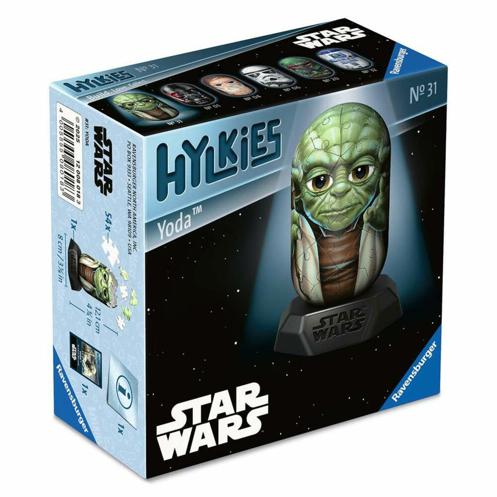 Ravensburger Hylkies Star Wars Yoda, 3D Puzzle, 54 Teile, ab 10 Jahre, 12008018