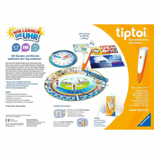 Ravensburger tiptoi Wir lernen die Uhr, Kinderspiel, Lernspiel, ab 6 Jahren, 00126