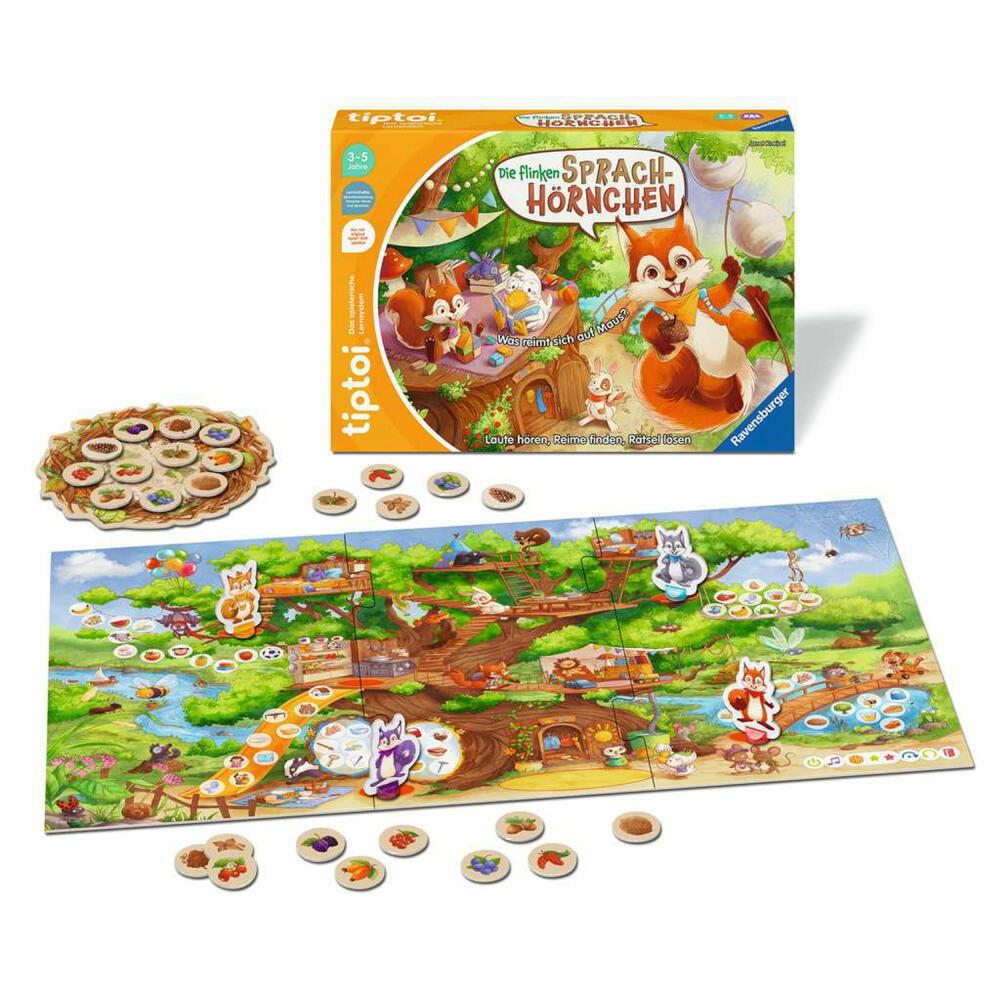 Ravensburger tiptoi Die flinken Sprach-Hörnchen, Kinderspiel, Lernspiel, ab 3 Jahren, 00203