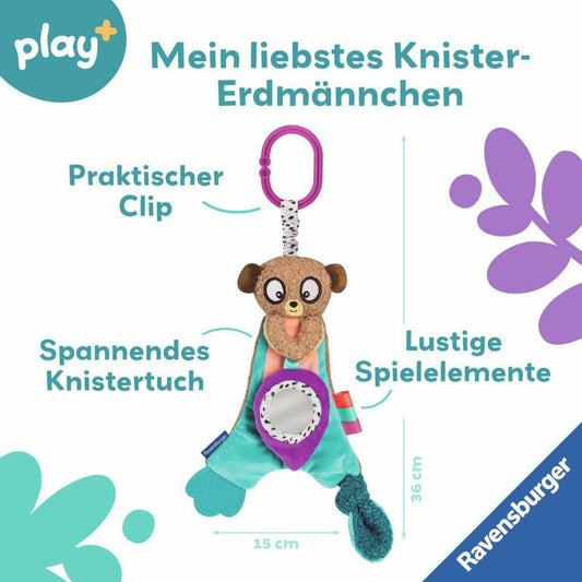 Ravensburger Play+ Knister-Erdmännchen, Greifling, Greifspielzeug, Baby Spielzeug, 04852