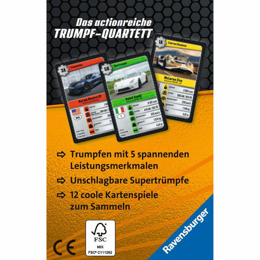 Ravensburger Supertrumpf Luxus Klasse, Kartenspiel, Trumpf, Trumpfspiel, ab 7 Jahren, 20685