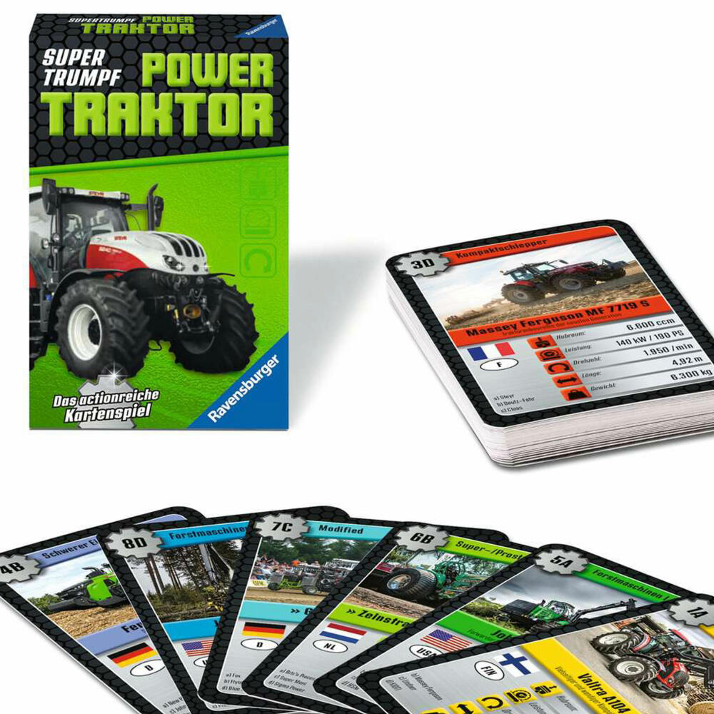Ravensburger Supertrumpf Power Traktor, Kartenspiel, Trumpf, Trumpfspiel, ab 7 Jahren, 20689