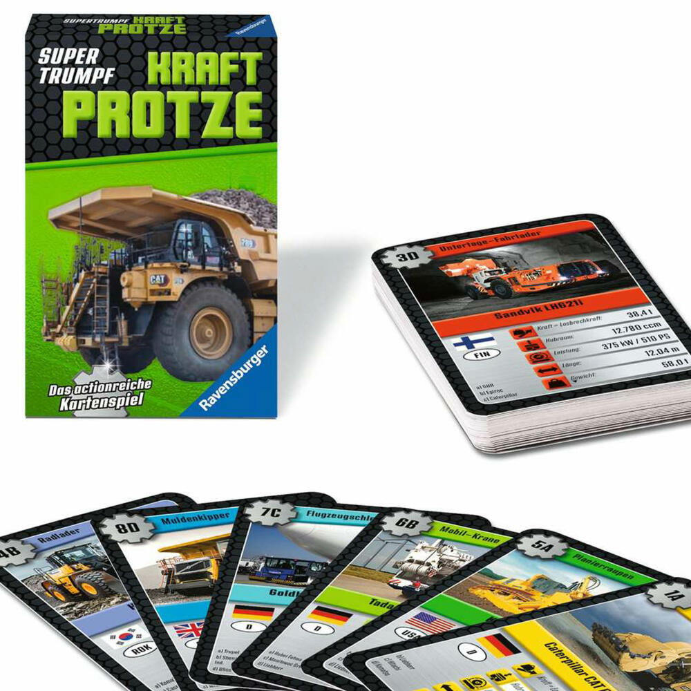 Ravensburger Supertrumpf Kraftprotze, Kartenspiel, Trumpf, Trumpfspiel, ab 7 Jahren, 20695