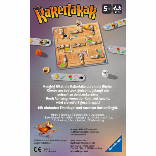 Ravensburger Kakerlakak, Mitbringspiel, Familienspiel, Kinderspiel, ab 5 Jahren, 22446