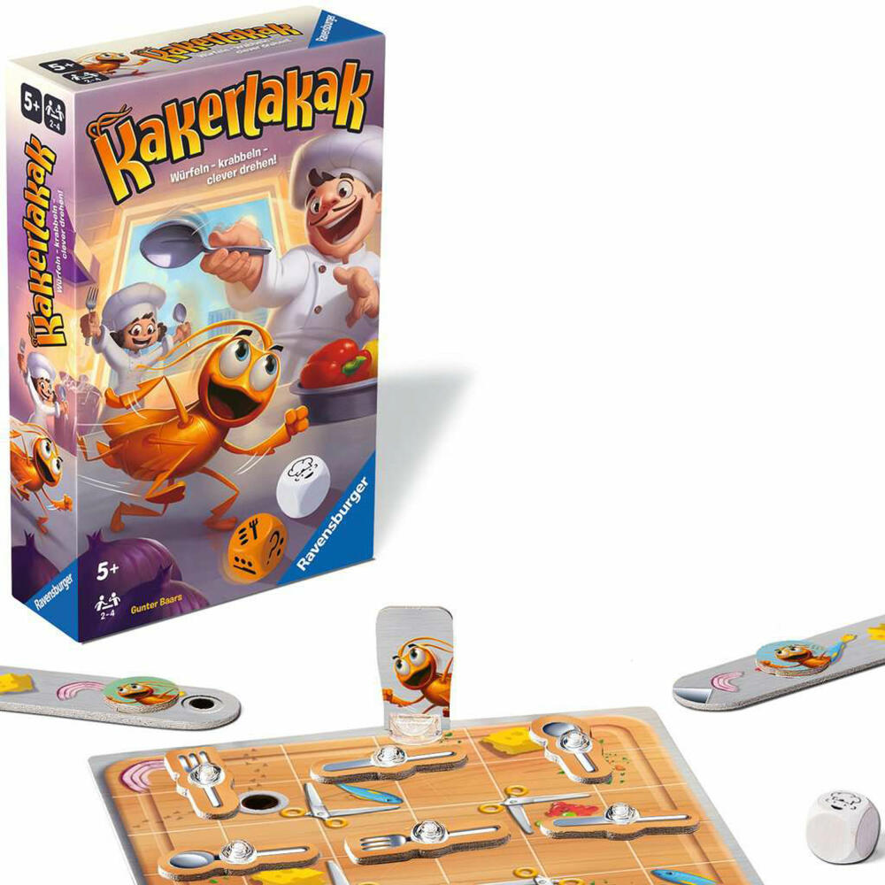 Ravensburger Kakerlakak, Mitbringspiel, Familienspiel, Kinderspiel, ab 5 Jahren, 22446