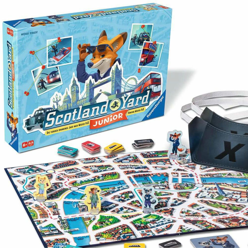 Ravensburger Scotland Yard Junior, Brettspiel, Denkspiel, Kinderspiel, ab 6 Jahren, 22450