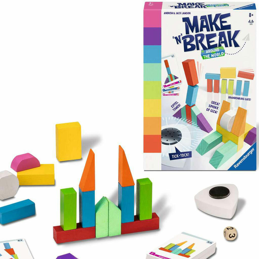 Ravensburger Make n Break - Around the World, Bauspiel, Geschicklichkeitsspiel, ab 8 Jahren, 22473