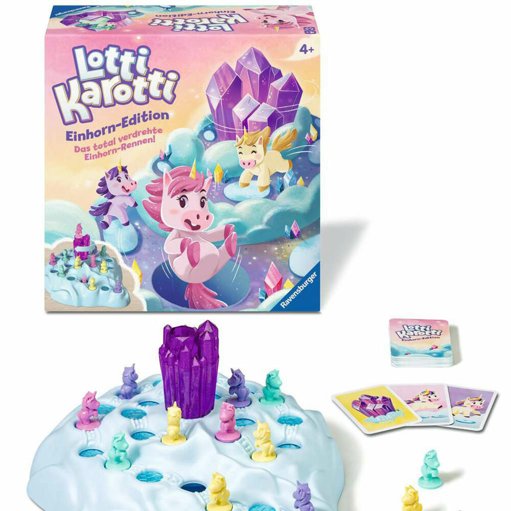 Ravensburger Lotti Karotti - Einhorn Edition, Wettlauf-Spiel, Aktionsspiel, Kinderspiel, ab 4 Jahren, 22580