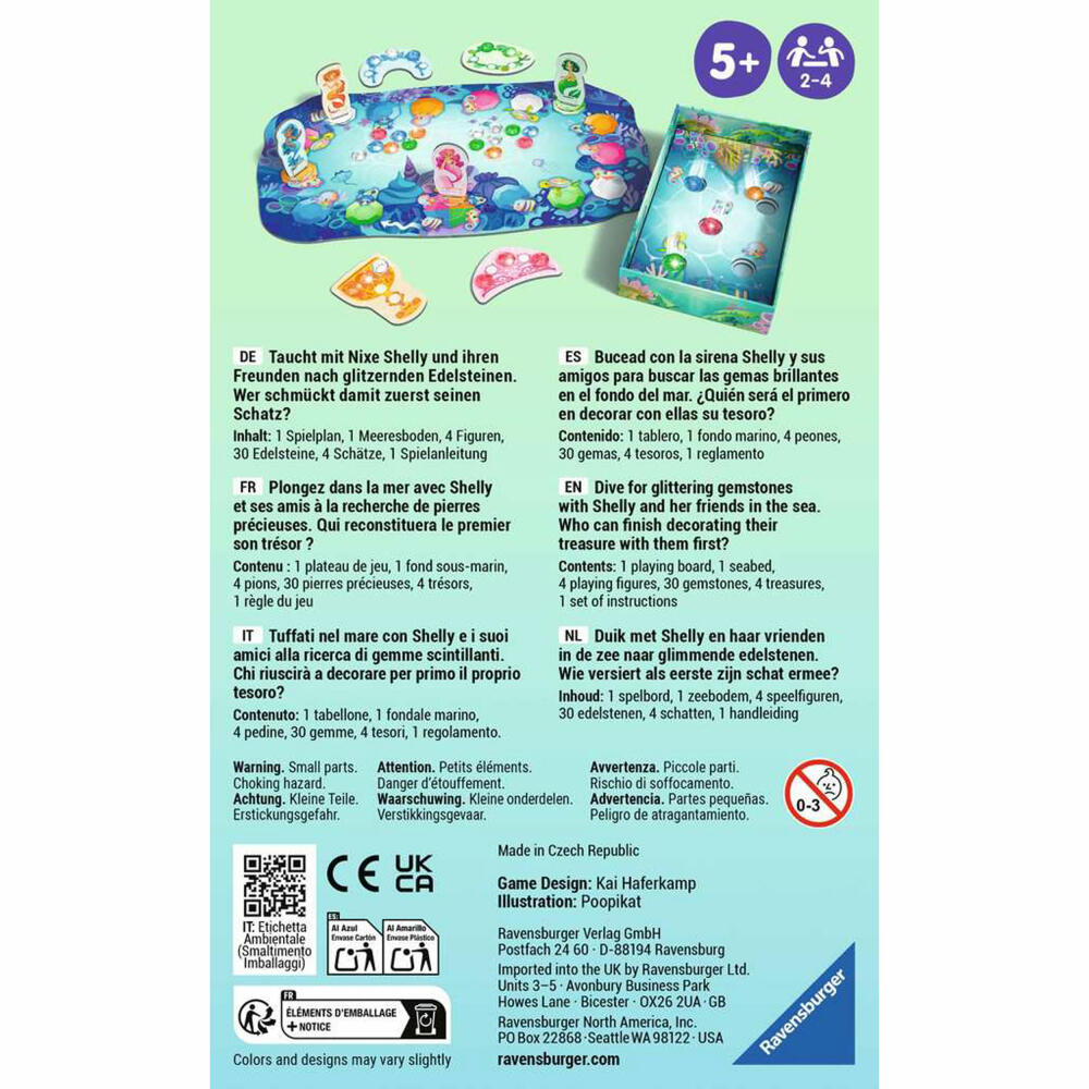 Ravensburger Shelly Ocean, Aktionsspiel, Kinderspiel, Mitbringspiel, ab 5 Jahren, 23047