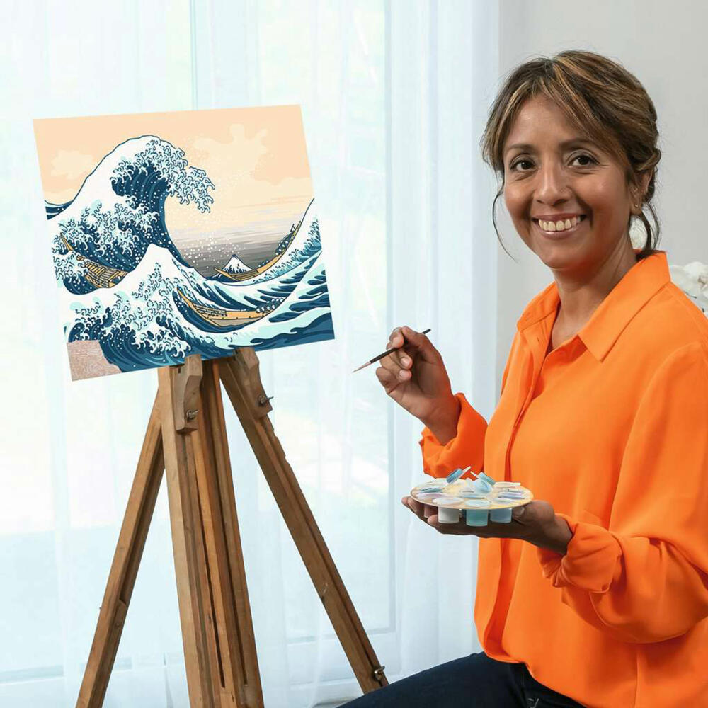 Ravensburger CreArt Große Welle Hokusai, Malen nach Zahlen, Malset, 23690