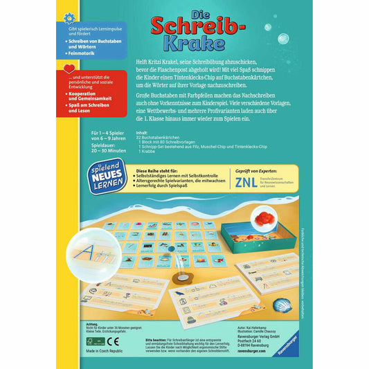 Ravensburger Spielend Neues Lernen Die Schreib-Krake, Lernspiel, Schreibenlernen, Kinderspiel, ab 6 Jahren, 24683