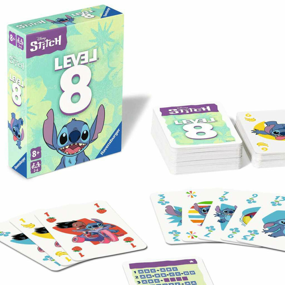 Ravensburger Disney Stitch Level 8, Kartenspiel, Gesellschaftsspiel, ab 8 Jahren, 24700