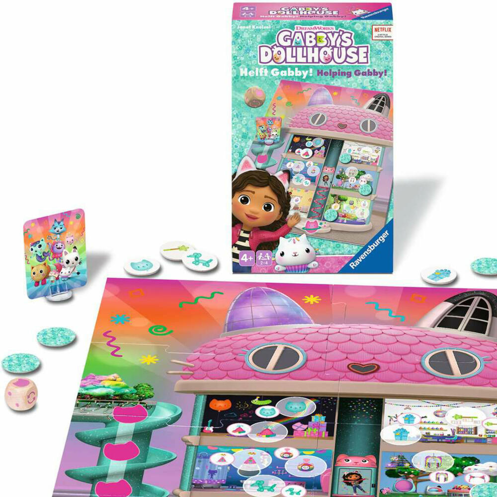 Ravensburger Gabbys Dollhouse - Helft Gabby! Memospiel, Merkspiel, Mitbringspiel, ab 4 Jahren, 24724