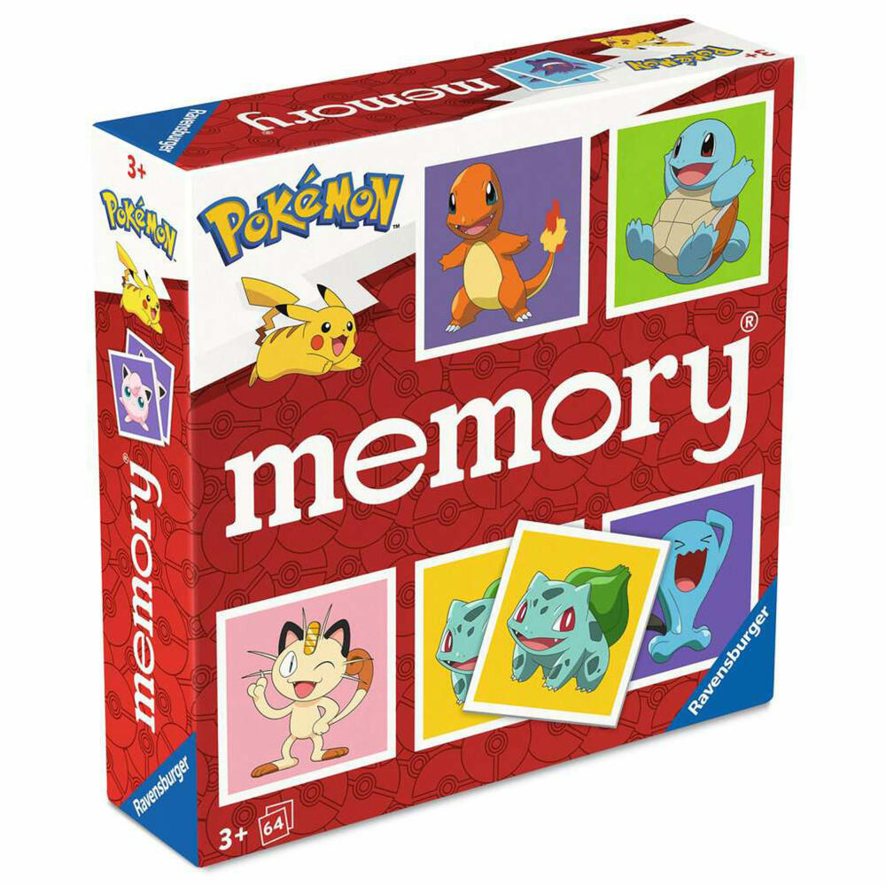 Ravensburger memory Pokemon, Memospiel, Merkspiel, Familienspiel, ab 3 Jahren, 24853