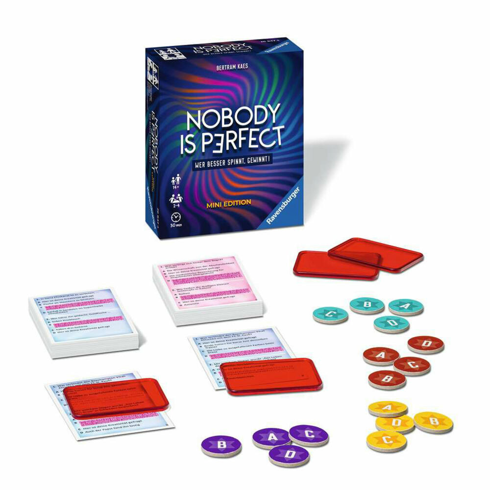 Ravensburger Spiel Nobody is perfect Mini Edition, für Kinder ab 14 Jahren, 26847