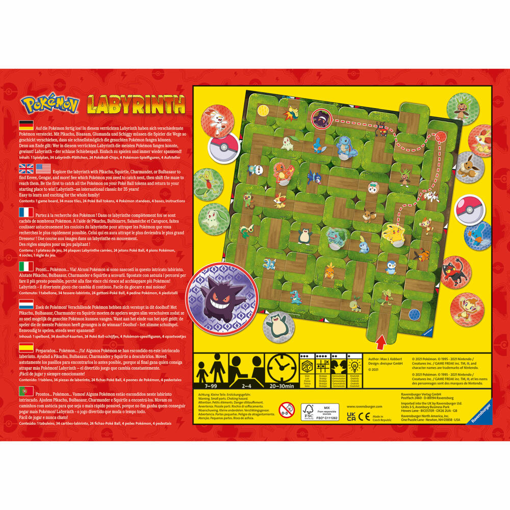Ravensburger Pokémon Labyrinth, family game, board game, 26949