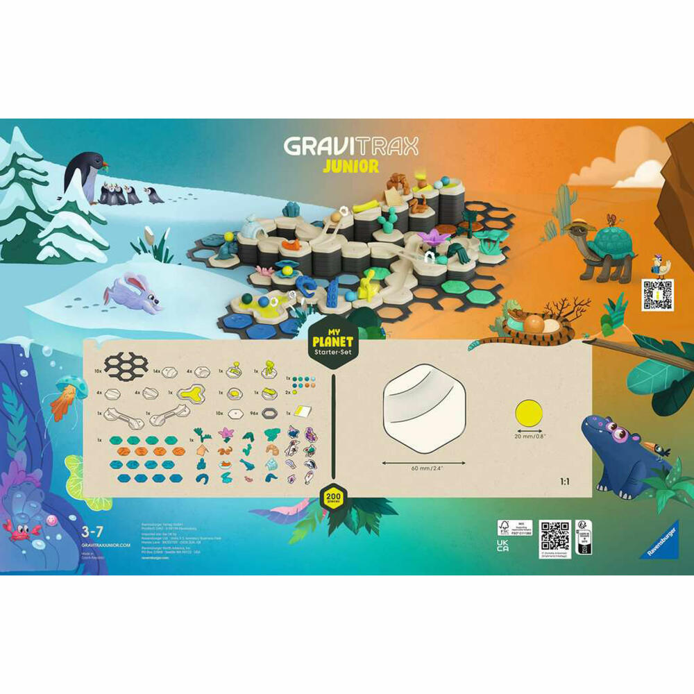 Ravensburger GraviTrax Junior Starter-Set XXL Planet, Kugelbahnsystem, Kugelbahn, Bausatz, ab 3 Jahren, 27059