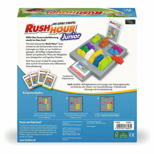 ThinkFun Rush Hour Junior, Logikspiel, Denkspiel, Kinderspiel, ab 5 Jahren, 76603