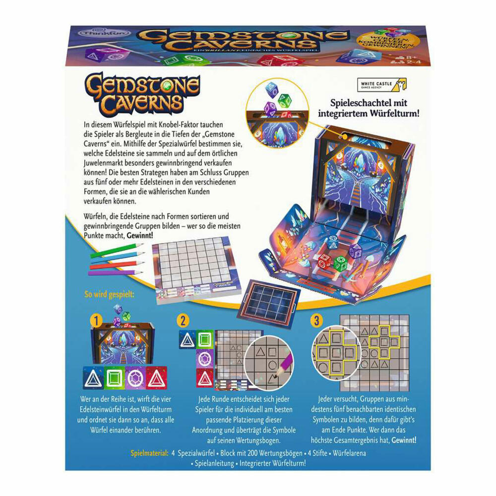 ThinkFun Gemstone Caverns, Logikspiel, Denkspiel, Gesellschaftsspiel, ab 8 Jahren, 76605