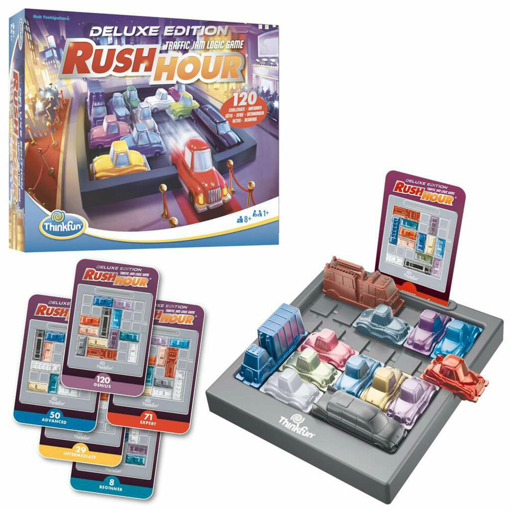 ThinkFun Rush Hour Deluxe, Logikspiel, Denkspiel, Kinderspiel, ab 8 Jahren, 76617