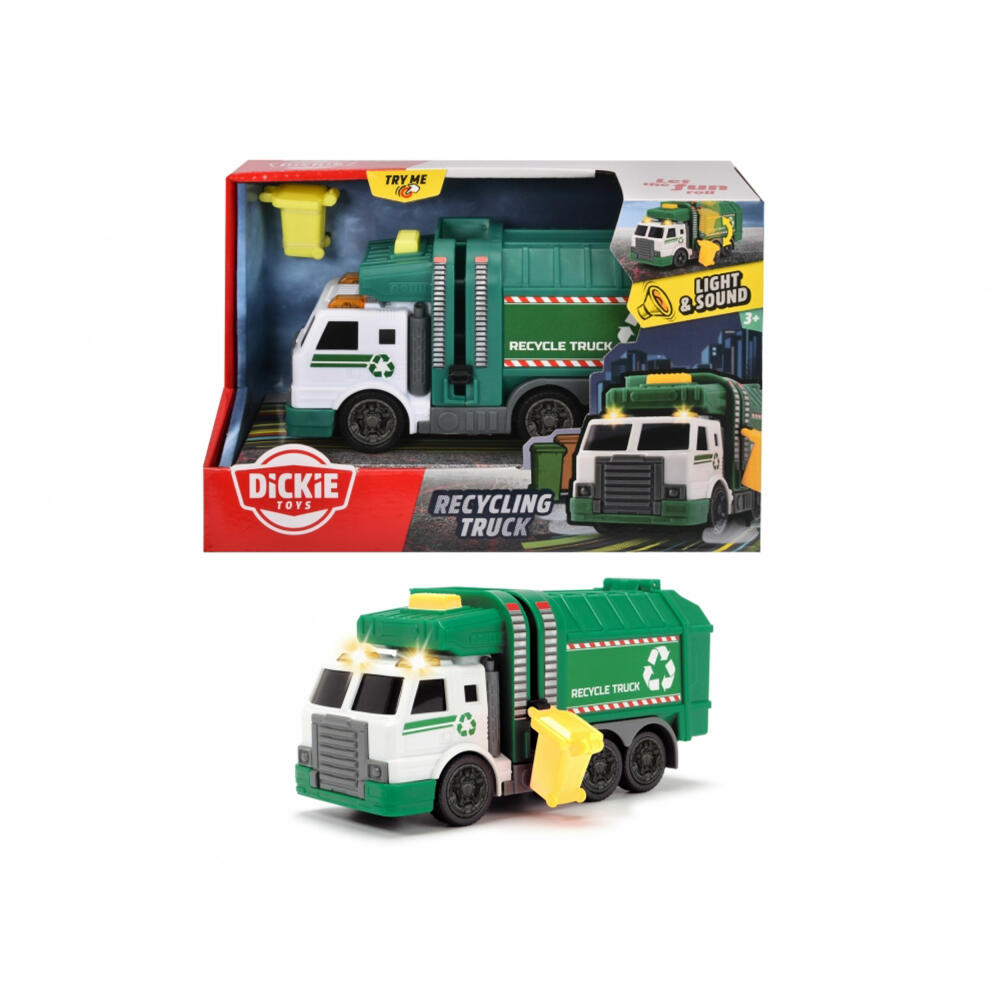 Dickie Toys Recycling Truck, with light and sound, garbage truck, garbage vehicle, toy car, toy car, 203302018