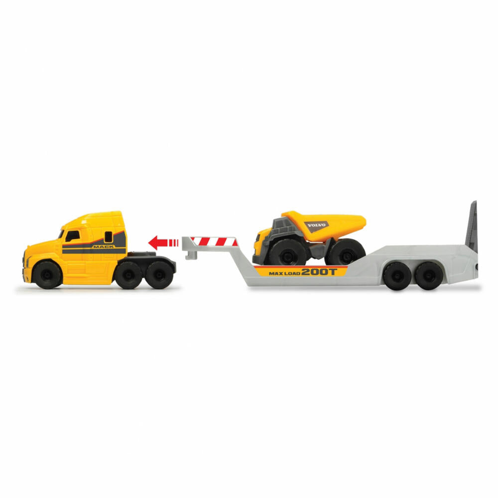 Dickie Toys Mack Mirco Builder Truck with 2 Volvo Vehicles, Toy Car, Toy, Car, 203725005