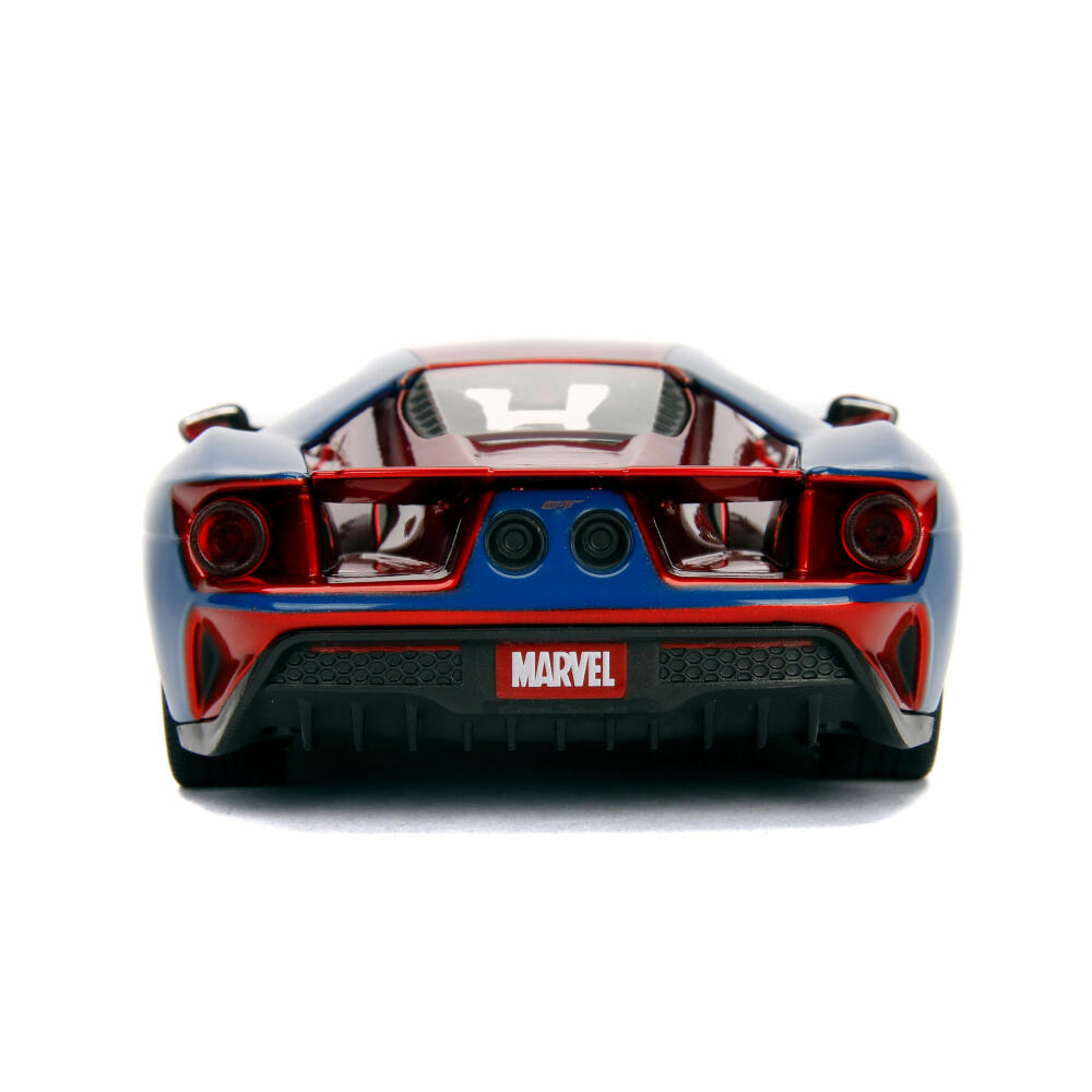 Jada Marvel Spider-Man 2017 Ford GT, model vehicle, model car, toy figure, Spiderman, figure, scale 1:24, 253225002