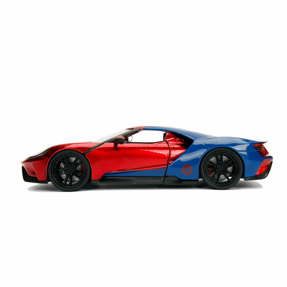 Jada Marvel Spider-Man 2017 Ford GT, model vehicle, model car, toy figure, Spiderman, figure, scale 1:24, 253225002