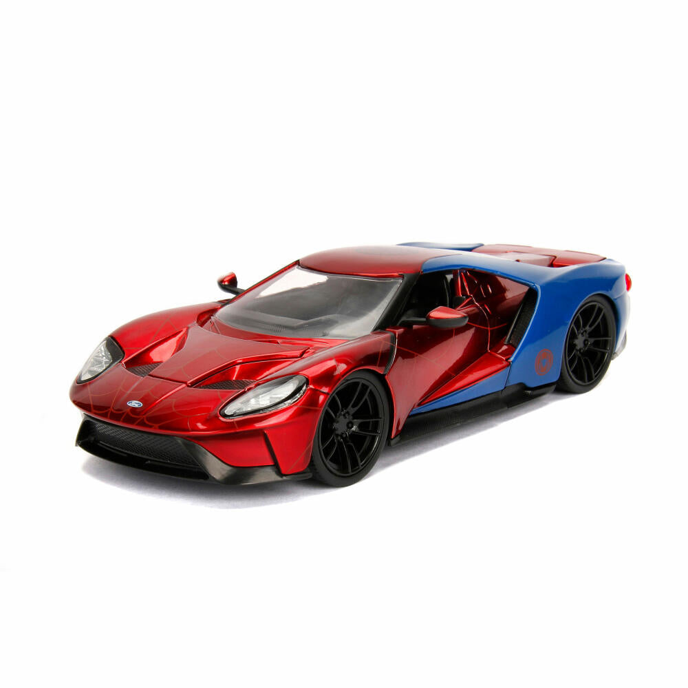 Jada Marvel Spider-Man 2017 Ford GT, model vehicle, model car, toy figure, Spiderman, figure, scale 1:24, 253225002