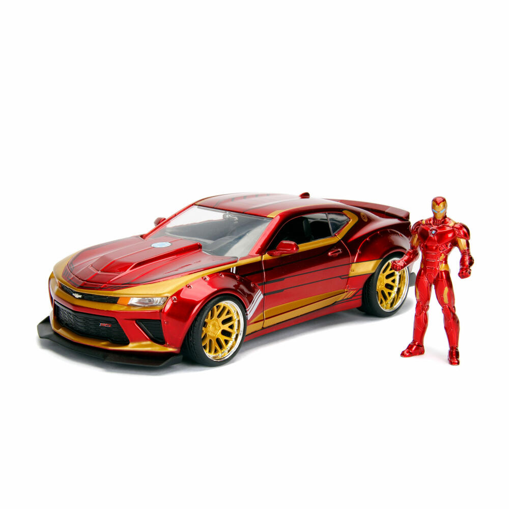Jada Marvel Iron Man 2016 Chevy Camaro SS, Modellauto, Modell Auto, Modellfahrzeug, Maßstab 1:24, 253225003