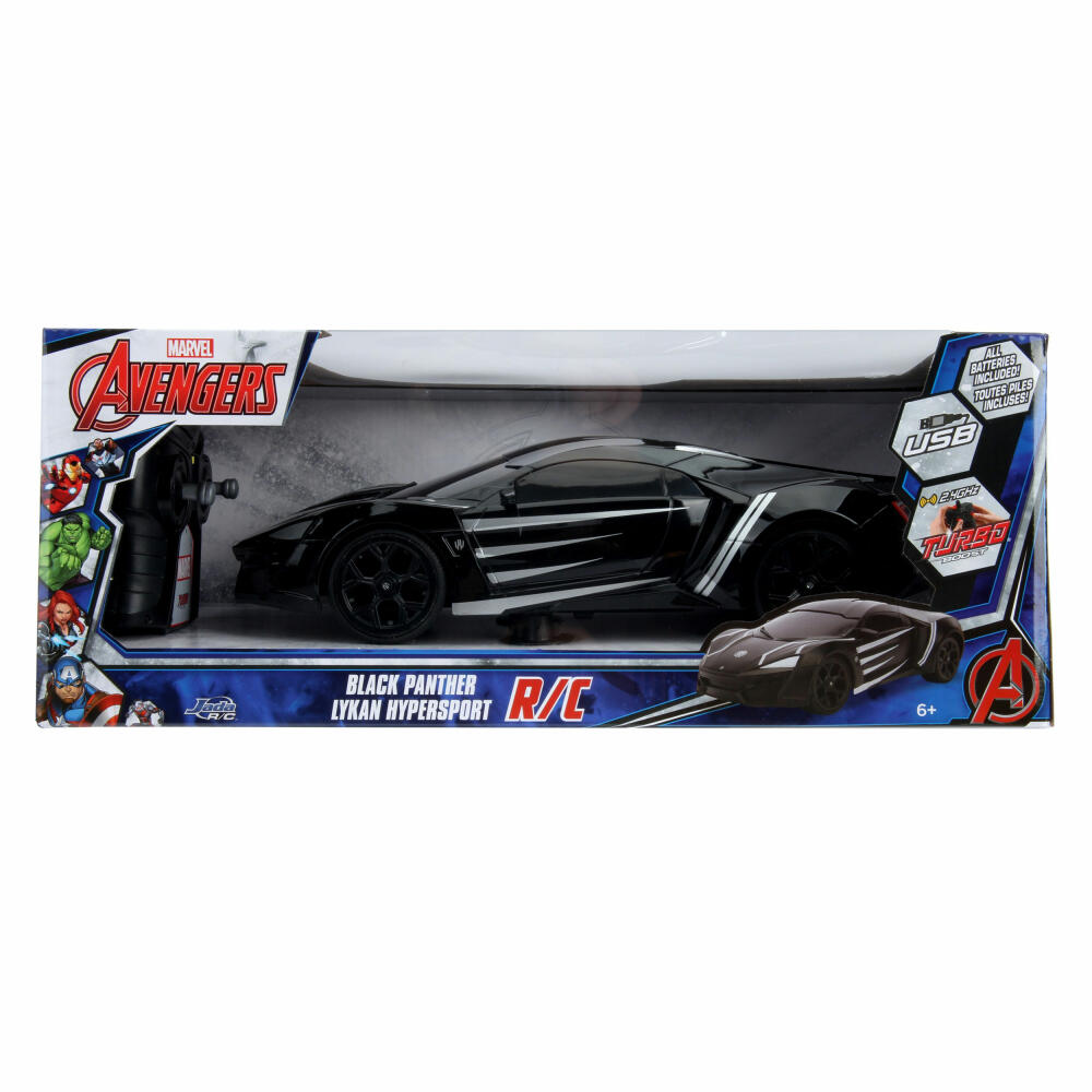 Jada Marvel Black Panther RC Lykan 1:16, Remote Controlled Car, Model Car, Toy, 253226001