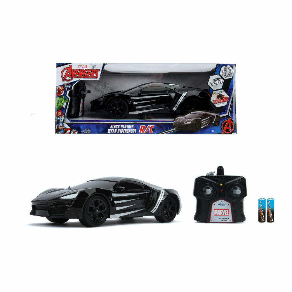 Jada Marvel Black Panther RC Lykan 1:16, Remote Controlled Car, Model Car, Toy, 253226001