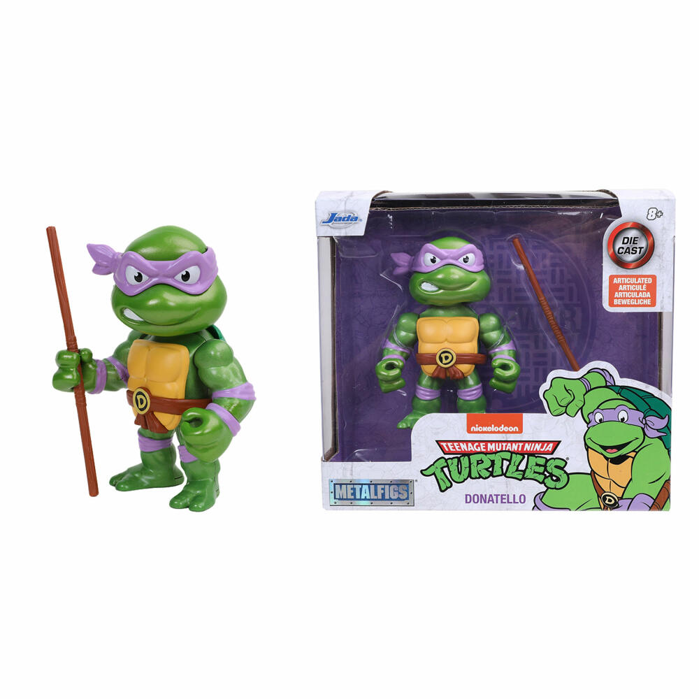 Jada Turtles 4 Donatello Figure, with Accessories, Collectible Figure, Toy, Purple, 10 cm, 253283003