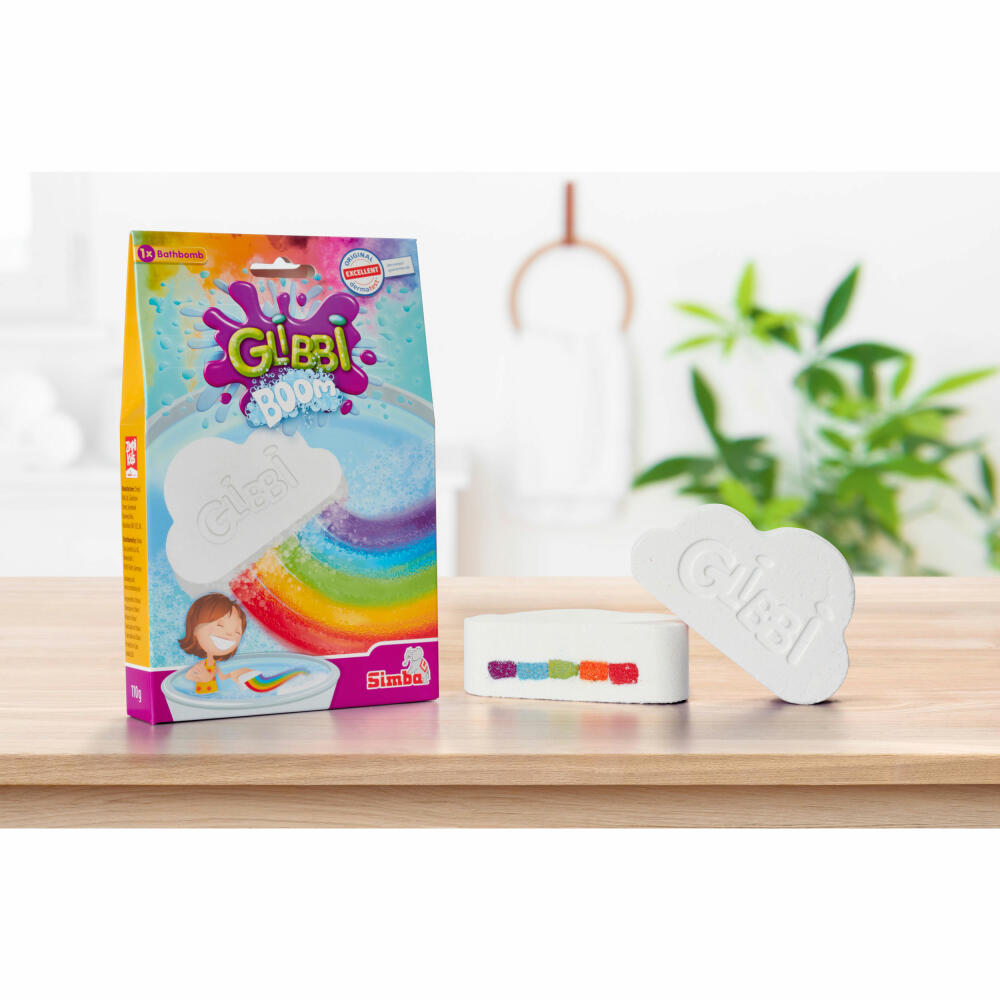 Simba Glibbi Boom, bath bomb in cloud shape, rainbow effect, bath bomb, children, bathtub, 105953451